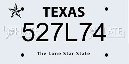 527L74 Texas License Plate