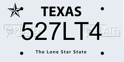 527LT4 Texas License Plate