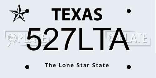 527LTA Texas License Plate