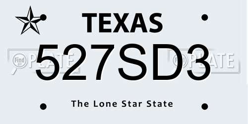 527SD3 Texas License Plate