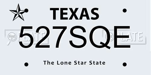 527SQE Texas License Plate