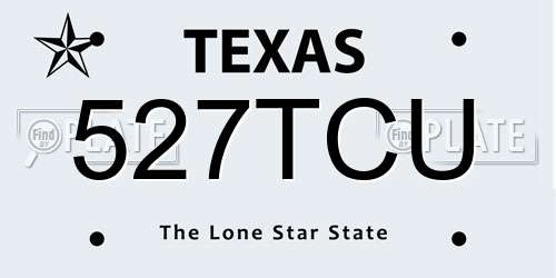 527TCU Texas License Plate