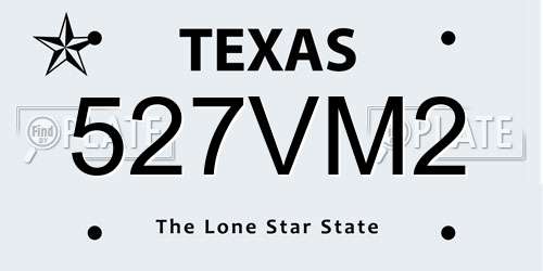 527VM2 Texas License Plate