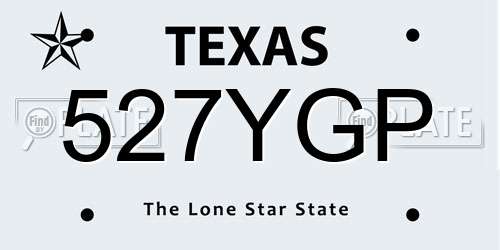 527YGP Texas License Plate