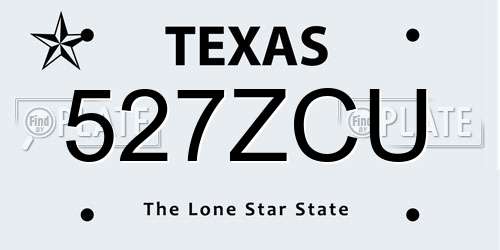 527ZCU Texas License Plate