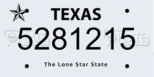 5281215 Texas License Plate
