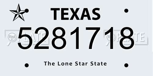 5281718 Texas License Plate