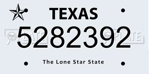 5282392 Texas License Plate