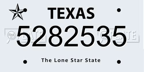 5282535 Texas License Plate