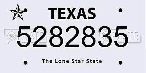 5282835 Texas License Plate