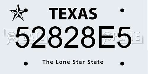 52828E5 Texas License Plate