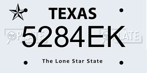 5284EK Texas License Plate