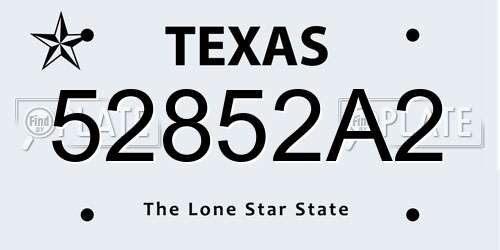 52852A2 Texas License Plate