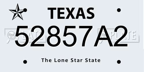 52857A2 Texas License Plate