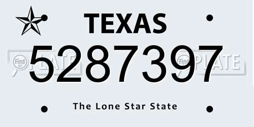 5287397 Texas License Plate