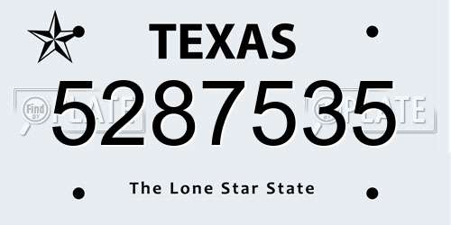 5287535 Texas License Plate