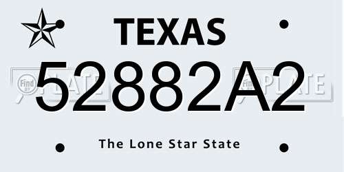 52882A2 Texas License Plate