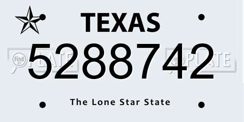 5288742 Texas License Plate