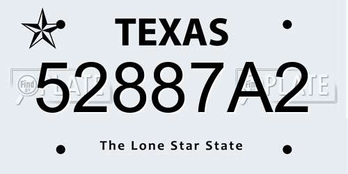 52887A2 Texas License Plate