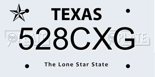 528CXG Texas License Plate