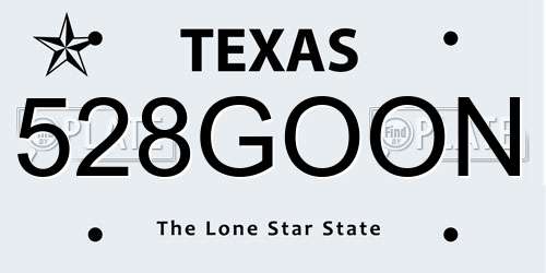 528GOON Texas License Plate