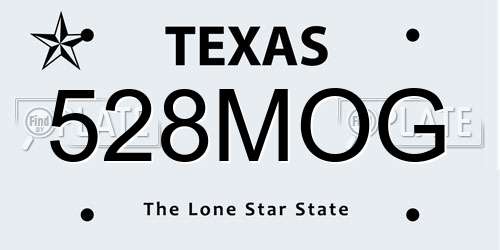 528MOG Texas License Plate