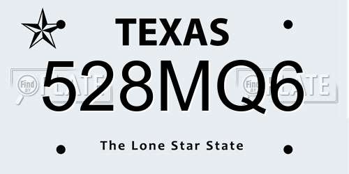 528MQ6 Texas License Plate