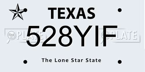 528YIF Texas License Plate