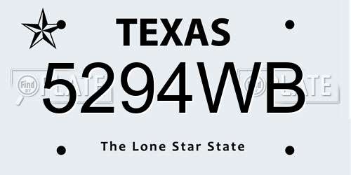5294WB Texas License Plate