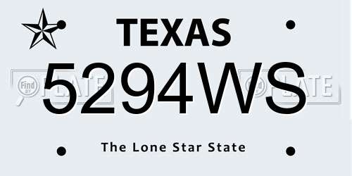 5294WS Texas License Plate