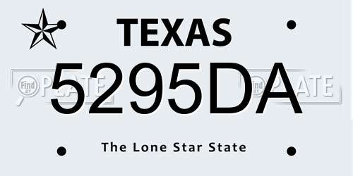 5295DA Texas License Plate