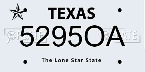 5295OA Texas License Plate