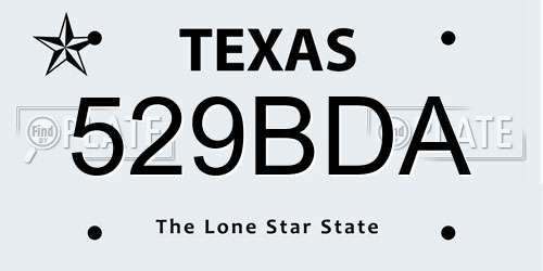 529BDA Texas License Plate