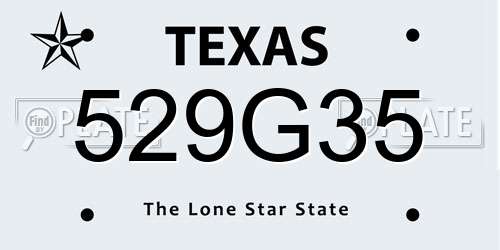 529G35 Texas License Plate