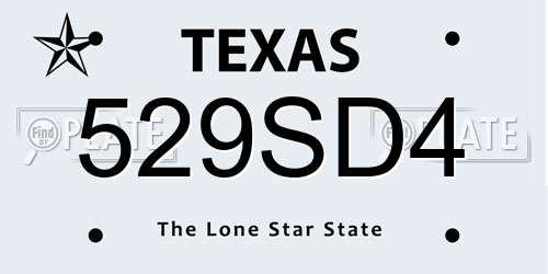 529SD4 Texas License Plate