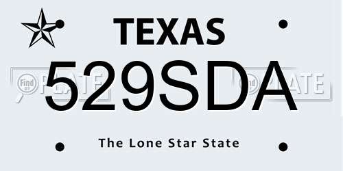 529SDA Texas License Plate