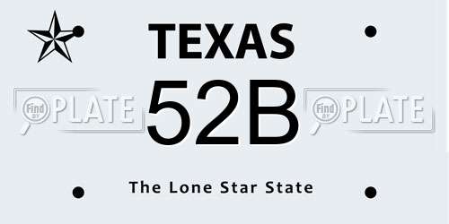 52B Texas License Plate