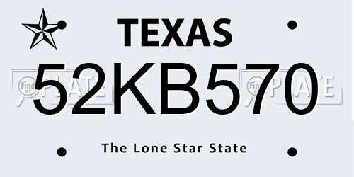 52KB570 Texas License Plate