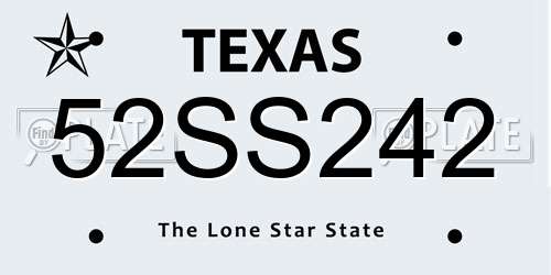 52SS242 Texas License Plate