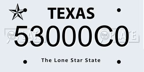 53000C0 Texas License Plate