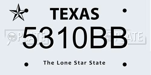 5310BB Texas License Plate