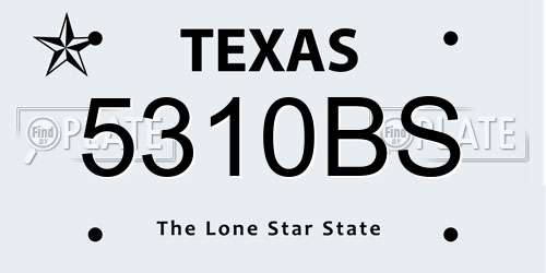 5310BS Texas License Plate