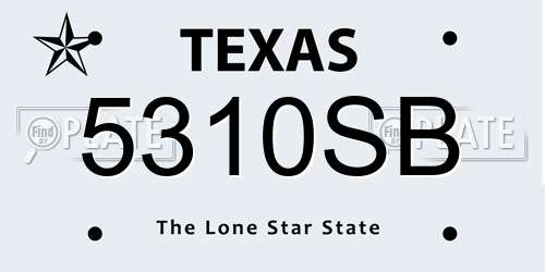 5310SB Texas License Plate