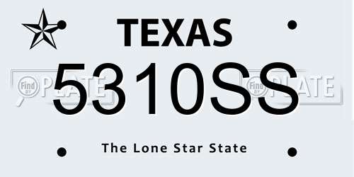 5310SS Texas License Plate