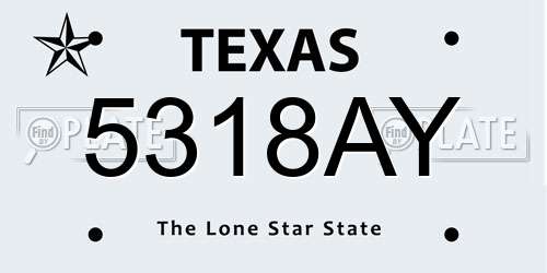 5318AY Texas License Plate