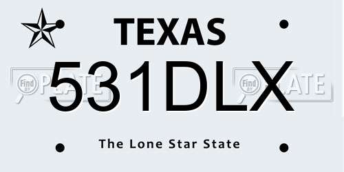 531DLX Texas License Plate