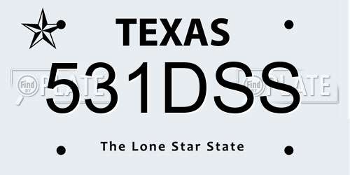 531DSS Texas License Plate