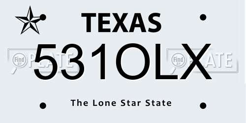 531OLX Texas License Plate