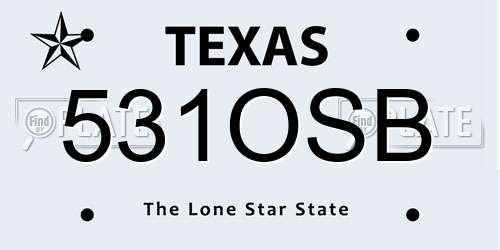 531OSB Texas License Plate
