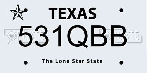 531QBB Texas License Plate